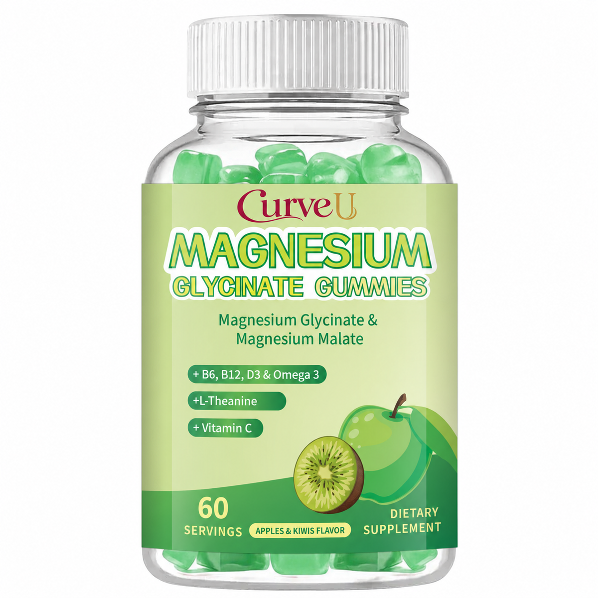 CurveU Magnesium Glycinate Gummies original green label